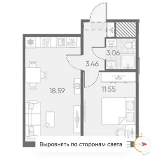 1-к. кв., 36,4 м², ст. м. Юго-Западная